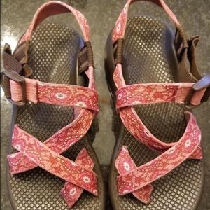 Red, pink and white colored chocos